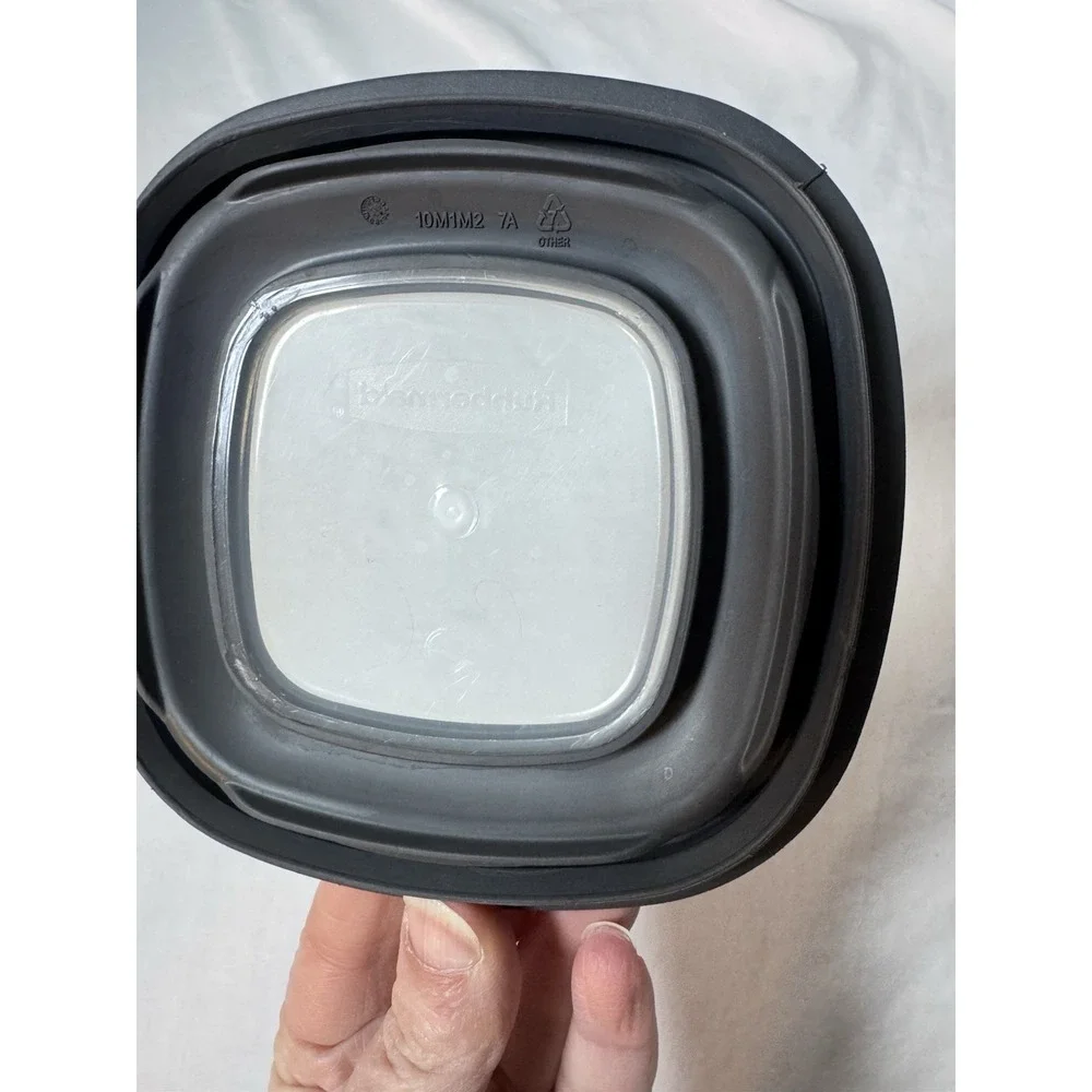 Set Of 3 - Rubbermaid Premier 10M1M2 Grey Square Replacement Lids Clear Window